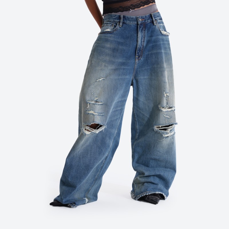 Distressed Baggy Denim Jeans